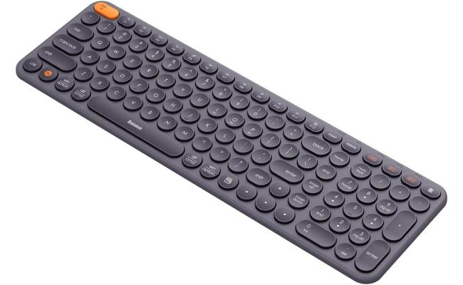 Baseus K01B Wireless Tri-Mode Keyboard (Bluetooth 5.0 & Wireless 2.4G) | Silent English Layout Keyboards - Grey